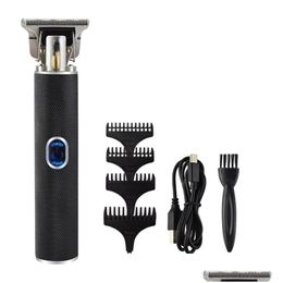 Hair Trimmer Engraving Electric Clippers Usb Trimming Edge Push White Aluminum Tube Oil Head Carving Drop Delivery Products Care Styli Dhrv0