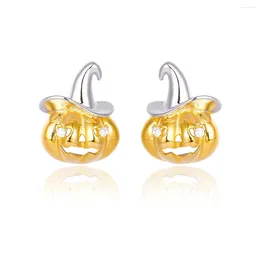 Stud Earrings HAIKE S925 Sterling Silver Original Christmas Series Magic Pumpkin Earpin Exquisite Cute Shape Two-Color