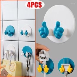 Hooks 4/2/1 PCS Creative Wall Plug Holder Punch Free Adhesive Key Bag Hanger Hook Bathroom Towel Razor Rack Kitchen Tool