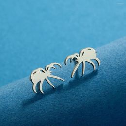 Stud Earrings Cxwind Simple Laser Fashion Stainless Steel Spider Jewelry For Girl Birthday Gift