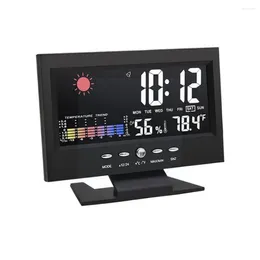 Table Clocks Intelligent Digital Clock Weather Station Display Alarm Humidity Meter Function Calendar Temperature Wireless Thermom P5k5