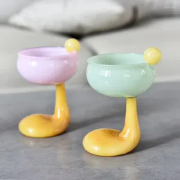 Wine Glasses Cute Duck Palm Goblet Dessert Glass Mug Ice Cream Cup Coloured Borosilicate Cereal Bowl Cocktail