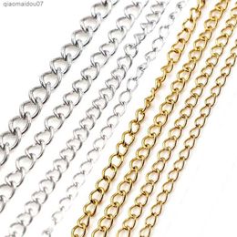 Pendant Necklaces 5 meters/batch of non fading stainless steel gold chains in bulk used for DIY Jewellery discovery making materials for handicraftsL2404