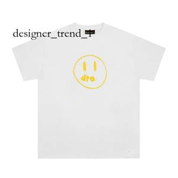 Drew Tshirt Designer Fashion Clothing Tshirt Luxury Mens Casual Tees Vintage Washed Old Smiling Face Drew Cotton Double Yarn Loose Short Sleeve T-shirt 1534