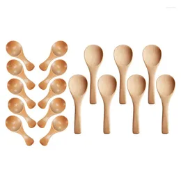 Spoons 40 Pcs Small Wooden Mini Nature Tasting 30 A & 10 B