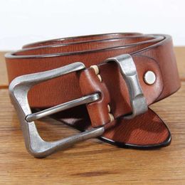 Belts Handmade high-quality mens leather strap with Personalised pin buckle jeans strap vintage casual top jeans strap designer strap Q240401