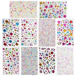 Storage Bottles 10 Sheets Diamond Sticker Phone Case Decorations Rhinestones Fridge Acrylic Cellphone