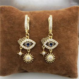 Dangle Earrings 5pair/lot Fashion Colourful Cz Earring Eye Shape Cubic Zircon Component Women Love Wholesale