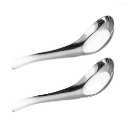 Spoons 2 Pcs Tablespoon Soup Gold Stainless Steel Ladle Large Hand-Pulled Noodle