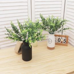 Decorative Flowers 2pc Artificial Plant Eucalyptus 7 Branch Plastic For Wedding Home Decoration Christmas Party Indoor Decor Fake