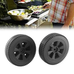 Tools High Quality Brand Grill Wheels Replacement Parts Plastic Black For Charbroil Gas Grills 170/177mm 2pcs/set