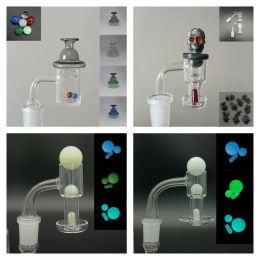 4 types Smoking Set 14mm Male Transparent Joint Nail Quartz Banger XL Flat Top Domeless With Colorful Spining Terp Pearl Bead Insert LL