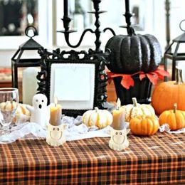 Candle Holders Spooky Holder Ghost Resin Pumpkin Votive Creative Halloween Desktop Decoration Retro Style