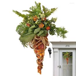 Decorative Flowers Carrot Easter Pendant Decoration Artificial Front Decor Garland Realistic Holiday Decorations Durable Door For Home