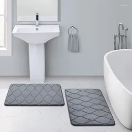 Bath Mats Bathroom Mat Non-slip Waterproof Absorbent Carpet Thickened Slow Rebound Floor Shower Memory Sponge Upholstered Toilet