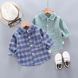 Hemden für Jungen mit langen Ärmeln, gestreiftes Hemd für Kinder, Tops, T-Shirts, Hemden für Frühling, Kind, lässige dünne Bluse 240326