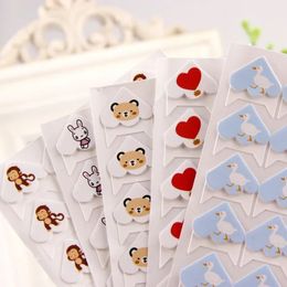 24 pcs/lot DIY Cartoon Cute Animals Corner Cute Paper Stickers for Photo Albums Frame Decoration Scrapbooking Wholesale 11 Colour