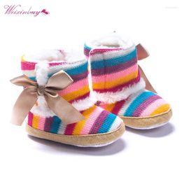 Boots Born Baby Colors Striped Wool Infant Cotton Padded Shoes For Winter And Snow