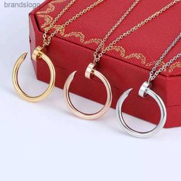 Necklace Designer For Women Classic nail inlaid diamond Pendant Necklaces Titanium steel men luxury jewlery gifts woman girl gold silver rose gold wholesale not Fad