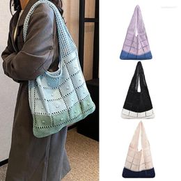 Cosmetic Bags Trendy Shoulder Bag Spacious Knitted Beach Purse Tote Handbag For Women And Girl