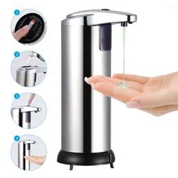 Liquid Soap Dispenser Automatic Gel Hand Induction Touchless With IR Sensor Stainless Steel Container