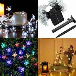 LED Strings Solar Lamp String Led Decorative Outdoor Waterproof 2024 Festival Decoration Luces Christmas Lights Outdoo YQ240401