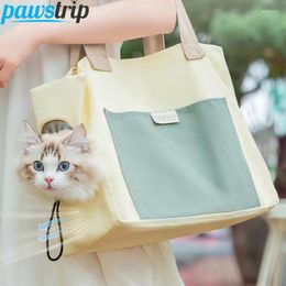 Cat Carriers Portable Carrier Bag Travel Shoulder Handbag For Dogs Cats Breathable Pet Transport With Safety Zippers Supplies