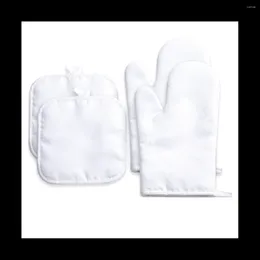 Bowls Sublimation Blank Oven Mitts Set Gloves And Pot Pad For DIY Kitchen Dining Room Accessories 4Pcs