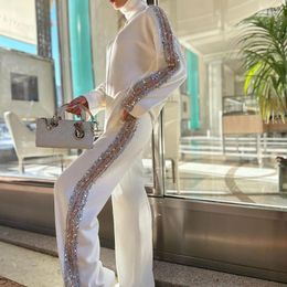 Women's Hoodies High-necked Fashion Niche Sequin-trimmed Pants Suit For Women