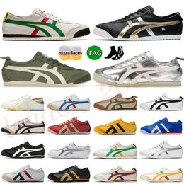 Designer Onitsukass Tiger Mexico 66 Casual Shoes Platform Women Mens Slip-On Leather Silver Birch Green White Black Canvas Espadrilles Trainers Sports Sneakers