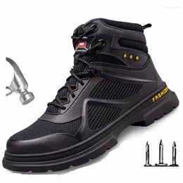 Boots Autumn High Anti-smashing Anti-piercing Safety Shoes Men Wear-resistant Non-slip Lightweight Work Breathable Warm