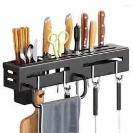 Kitchen Storage Chopsticks Holder Wall Knives Multifunctional No Punch With Hooks Rack For Storing Scissors