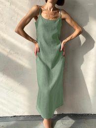 Women's Sleepwear Restve Green Night Dress Women Spaghetti Strap Female Casual 2024 Summer Lace Up Wrap Woman Dresses Solid Lingerie