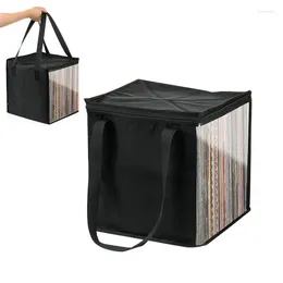 Storage Bags Record Case Records Resistant Organizer Collapsible Crate With Lid Handles