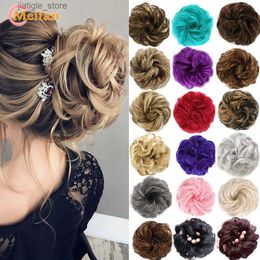 Synthetic Wigs MEIFAN Curly Hair Chignon Heat Resistant Synthetic Elastic Hair Bands Lady Hair Bun for Brides/Party Scrunchies Donut Chignon Y240401