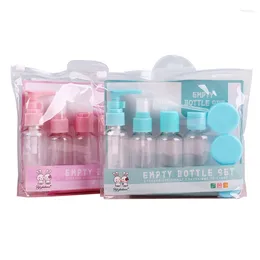 Storage Bottles 7Pcs Portable Travel Bottle Cosmetic With Bag Plastic Empty Refillable Set Spray Lotion Cream Toner Containers