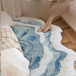 Carpets Ocean Wave For Living Room Bedroom Rug Soft Fluffy Floor Mat Non-slip Flocking Area Rugs Kids Playmats Home Decor