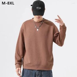 Men's Sweaters Basic Sweater Men Oversized O-Neck Jacquard Pullover Plus Size 6XL 7XL 8XL Loose Casual Tops White Boys Sweatshirts