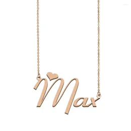 Pendant Necklaces Max Name Necklace Custom Nameplate For Women Girls Friends Birthday Wedding Christmas Mother Days Gift