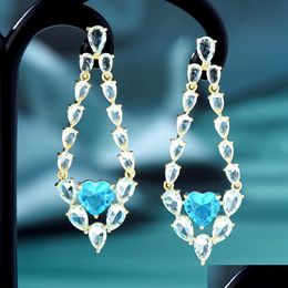 Knot Missvikki Luxury Trendy Drop Earrings Cubic Zircon Indian For Women Wedding Engagement Party Jewellery Gift Delivery Dhk9A