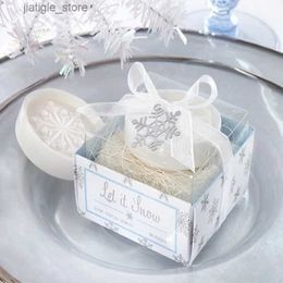 Handmade Soap Christmas Snowflake Shape Soap Creative Activity Wedding Favours Small Gift Personality Y240401