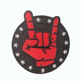 Rock n Roll Punk Style Embroidered Patches Iron on Patches for Clothing Embroidery Logo Custom Badges Appliques DIY Free Shipping