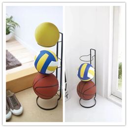 Spor topu depolama rafı garaj depolama dikey bilyalı raf katmanlı top depolama rafı 3 yığın basketbol tutucu ekran standı