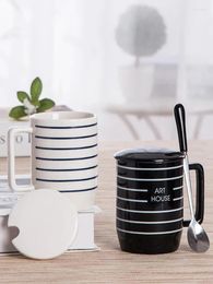 Mugs Striped Ceramic Cup Mug Creative Coffee Advertising