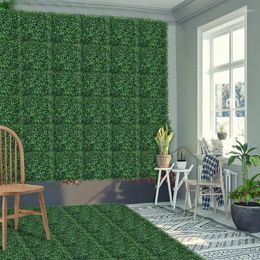 Decorative Flowers Artificial Hedge Wall Panels 12 Pieces 10 X Inch Boxwood For Privacy Indoor