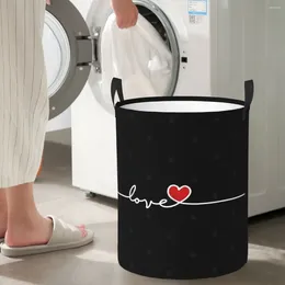 Laundry Bags Love Circular Hamper Storage Basket Sturdy And Durable Great For Kitchens Toys