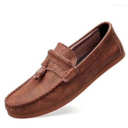 Casual Shoes Men Size 38-44 High Quality Genuine Leather Loafers Comfortable Suede Dress Shoe Formal For Moccasins