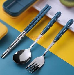 Spoons Chopsticks And Set Stainless Steel Portable Tableware Children's Fork Storage Box