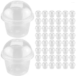 Disposable Cups Straws 50 Pcs Dessert Cake Souper Mug Ice Cream Balls Bowls Plastic