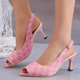 Dress Shoes High Heels Women Summer For Pumps Luxury Print Fashion Ladies Platform Mary Jane Zapatos De Mujer